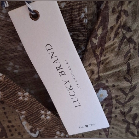 Lucky Brand NWT Boho Long Sleeve Blouse Top Olive Green Autumn MSRP $50 SOFT S - Picture 6 of 14